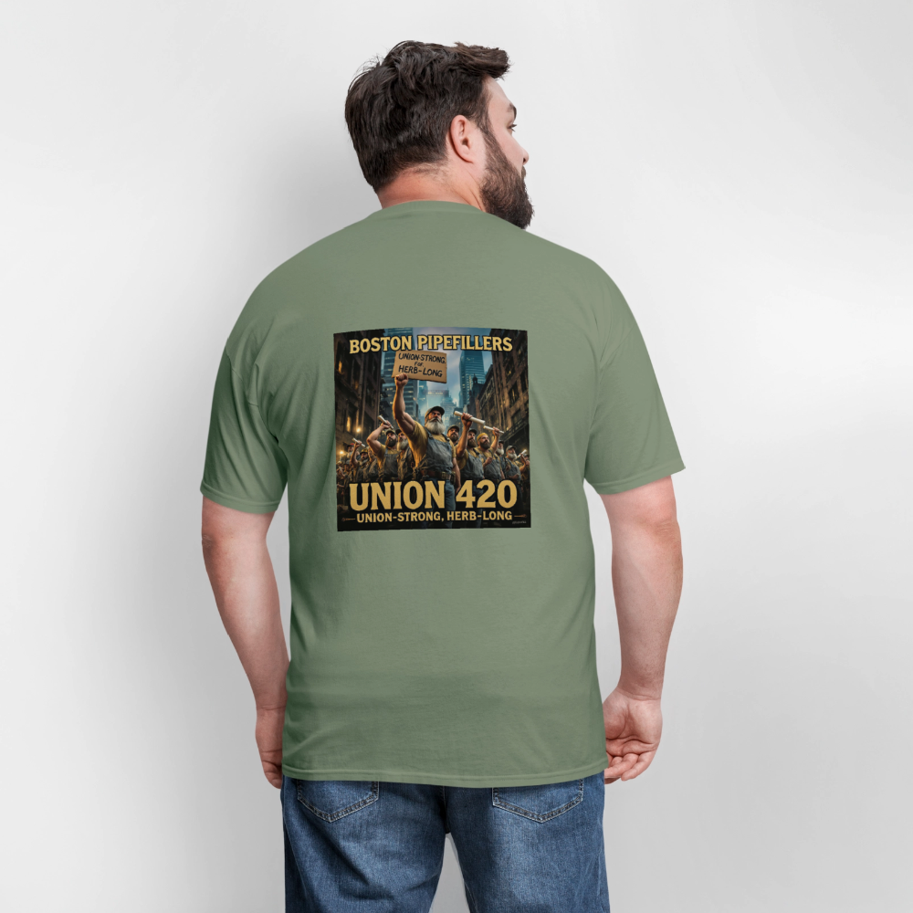NEW ENGLAND PIPEFILLERS UNION 420 Men's T-Shirt - military green