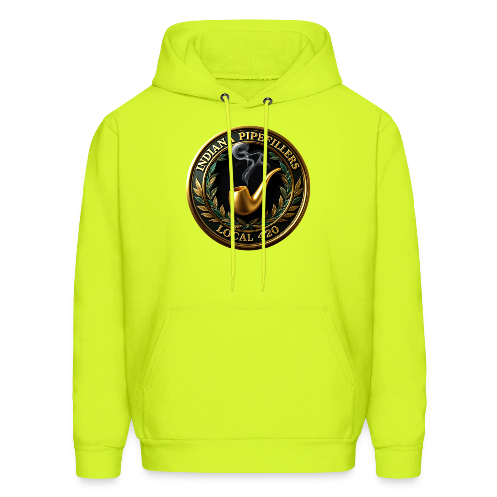 INDIANA PIPEFILLERS LOCAL 420 F/B DESIGN Men's Hoodie - safety green
