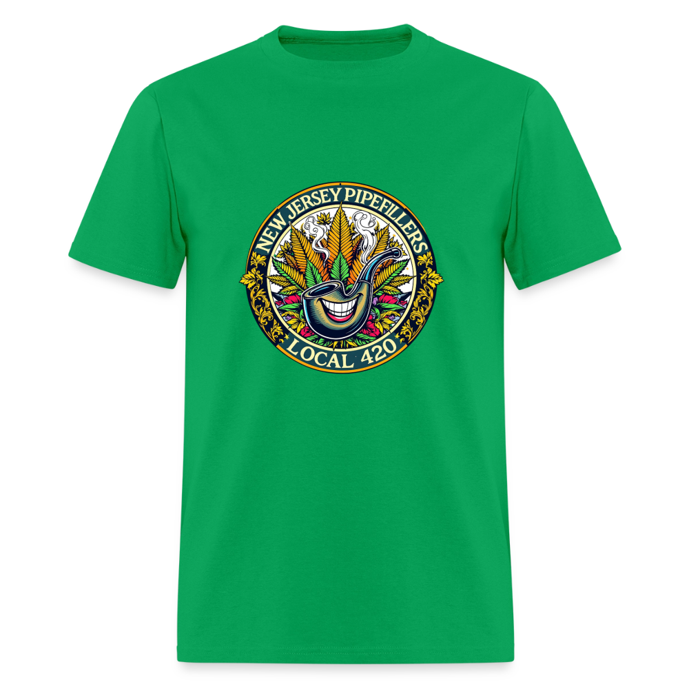 NEW JERSEY PIPEFILLERS LOCAL 420 F/B DESIGN Men's T-Shirt - bright green
