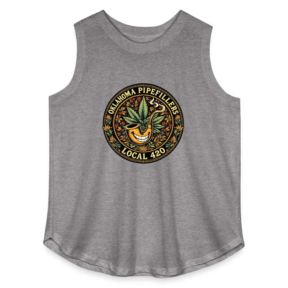 OKLAHOMA PIPEFILLERS LOCAL 420  F/B DESIGNS Women's Curvy Relaxed Tank Top - granite heather 