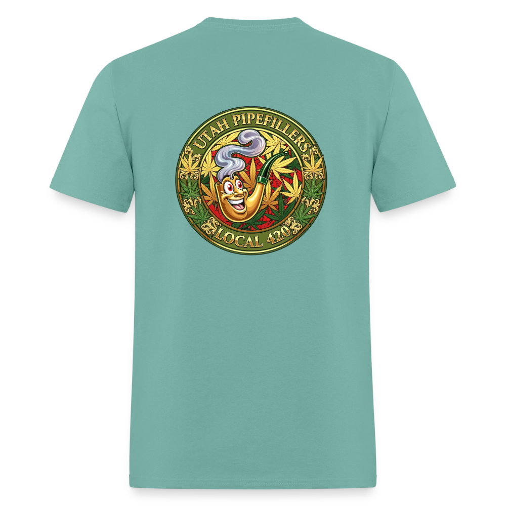UTAH PIPEFILLERS LOCAL 420 F/B DESIGN Men's T-Shirt - aquatic