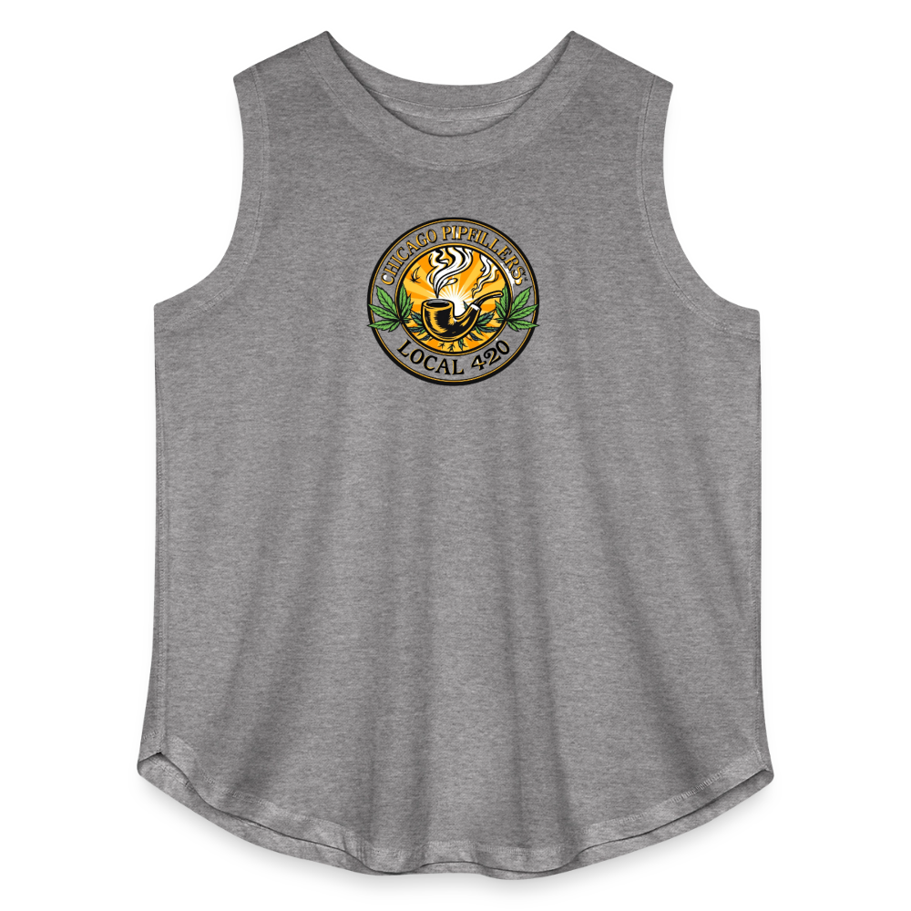 CHICAGO PIPEFILLERS LOCAL 420 F/B DESIGN Women's Curvy Relaxed Tank Top - granite heather 