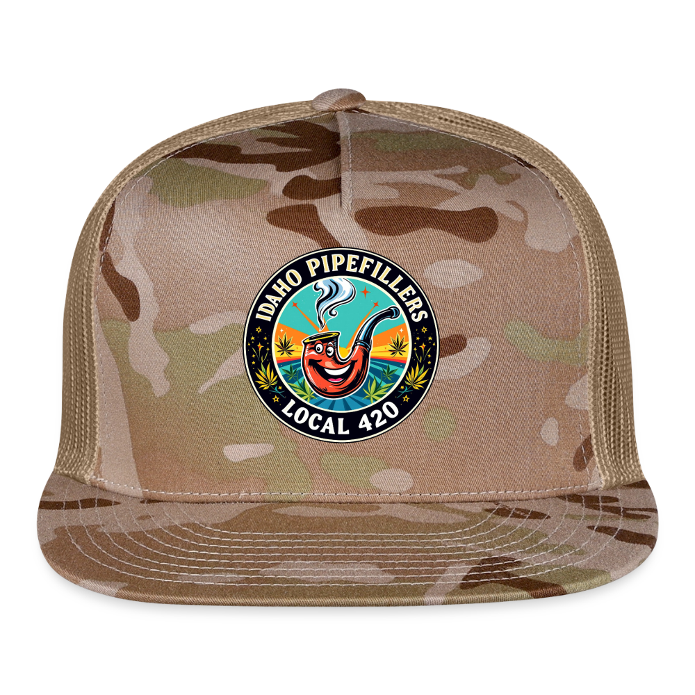 IDAHO PIPEFILLERS LOCAL 420 CAMO Trucker Hat - MultiCam\tan