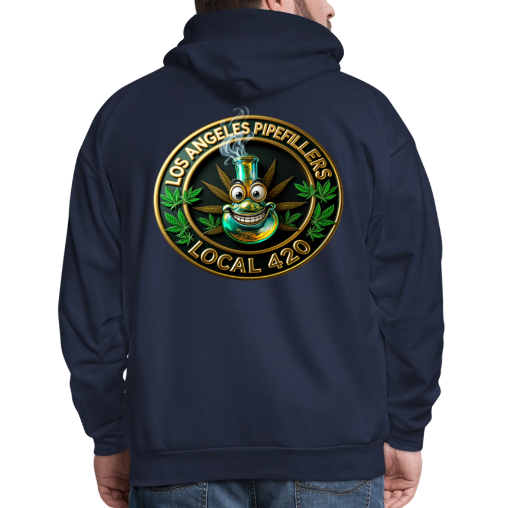 LOS ANGLES PIPEFILLERS LOCAL 420 2 EMBLEM Men's Hoodie - navy