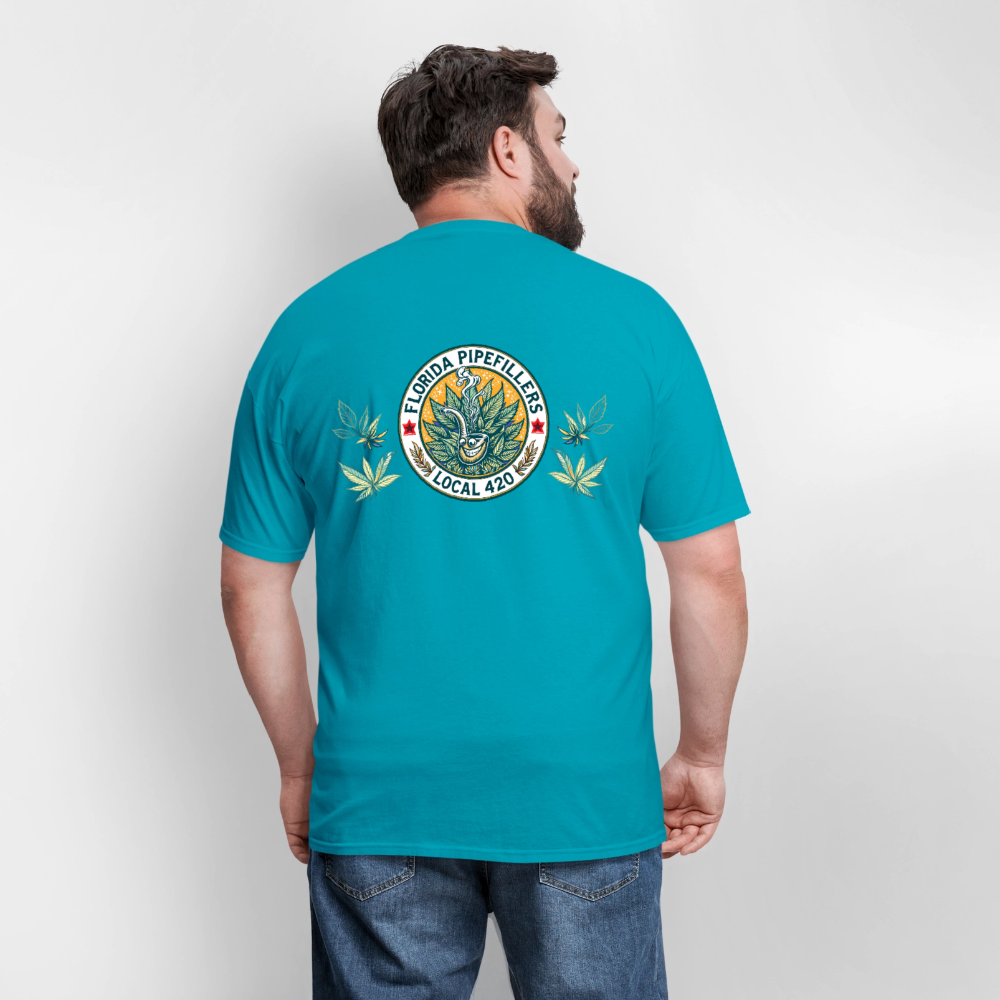 FLORIDA PIPEFILLERS LOCAL 420 F/B DESIGN Men's T-Shirt - turquoise