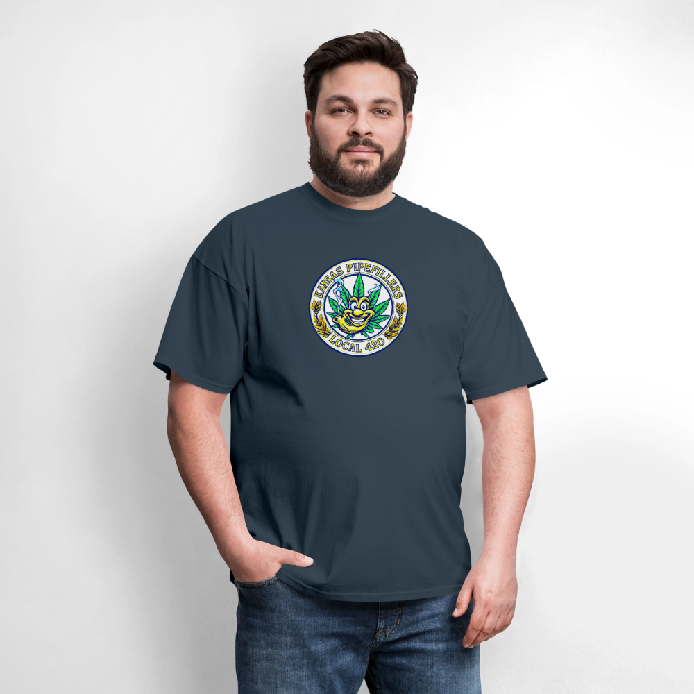 KANSAS PIPEFILLERS LOCAL 420 Men's T-Shirt -  blue dusk