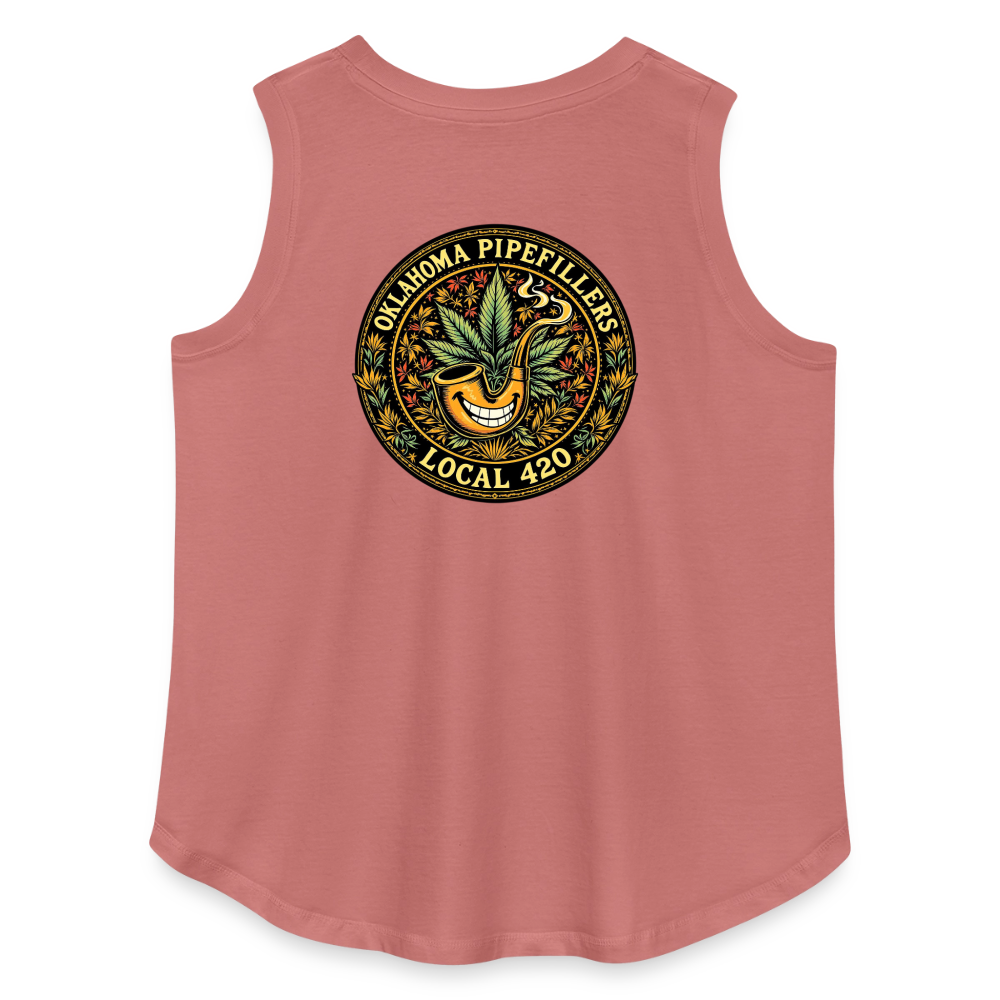 OKLAHOMA PIPEFILLERS LOCAL 420  F/B DESIGNS Women's Curvy Relaxed Tank Top - mauve
