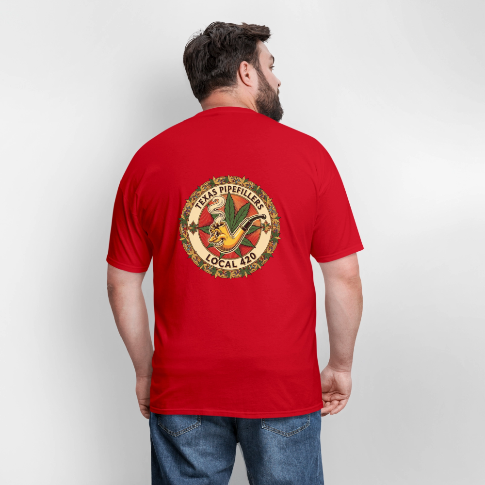 TEXAS PIPEFILLERS LOCAL 420 F/B DESIGN Men's T-Shirt - red
