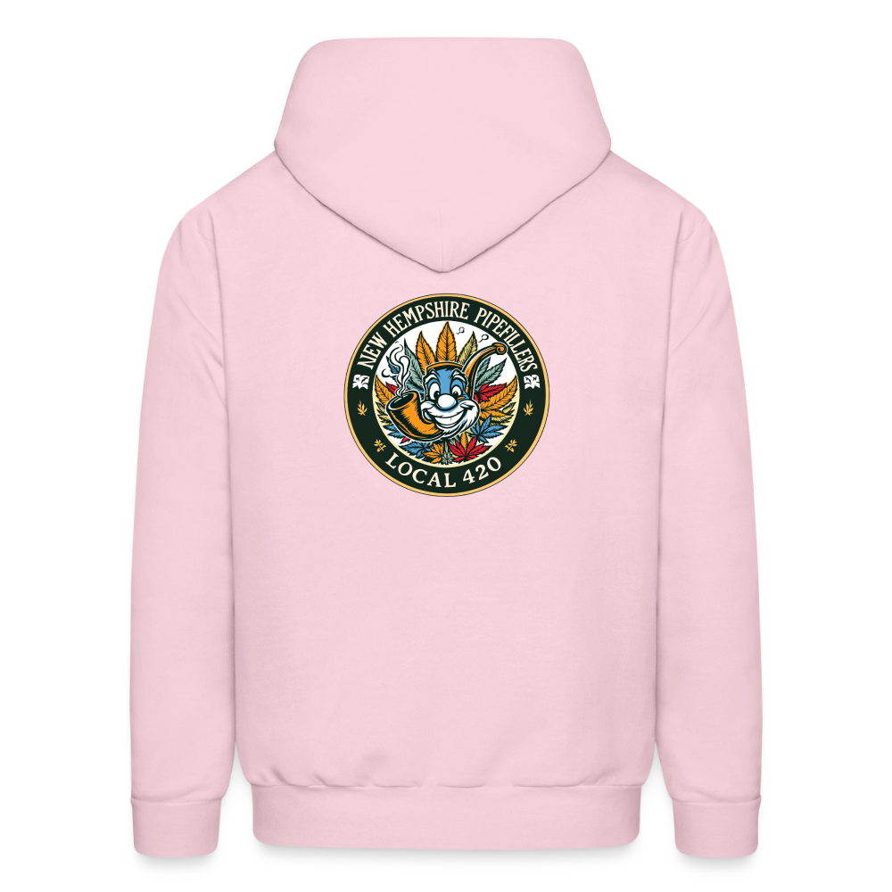 NEW HEMPSHIRE PIPEFILLERS LOCAL 420 2 EMBLEM Men's Hoodie - pale pink