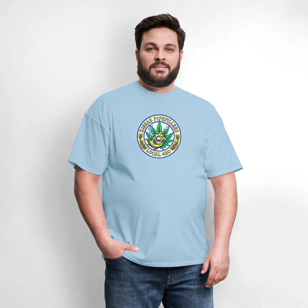 KANSAS PIPEFILLERS LOCAL 420 Men's T-Shirt - powder blue