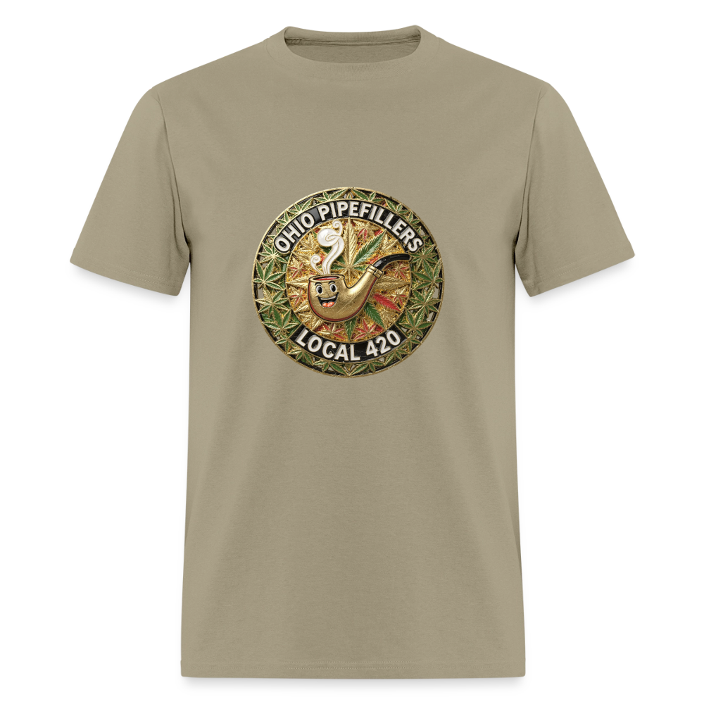 OHIO PIPEFILLERS LOCAL 420  F/B DESIGNS Men's T-Shirt - khaki