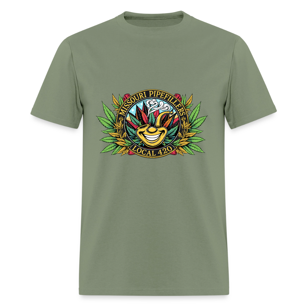 MISSOURI PIPEFILLERS LOCAL 420  F/B DESIGNS  Men's T-Shirt - military green