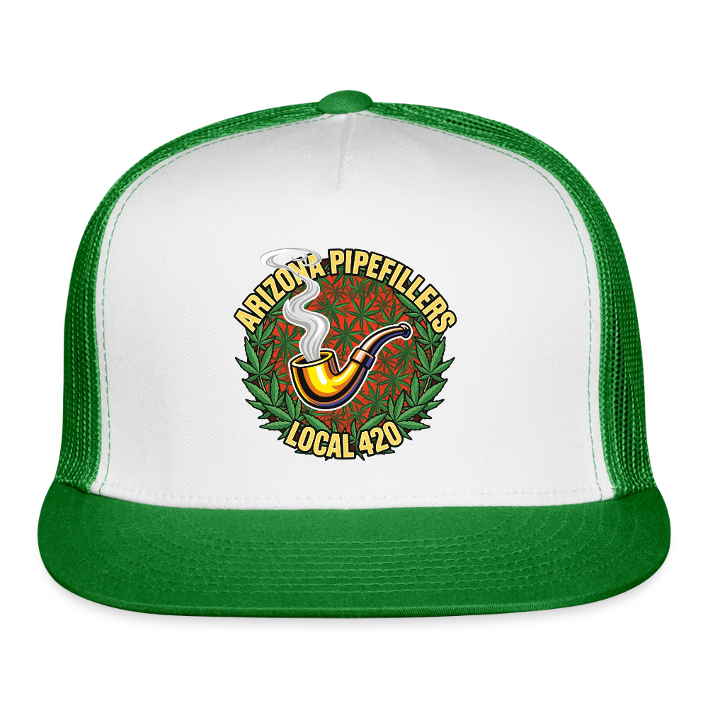 ARIZONA PIPEFILLERS LOCAL 420 Trucker Hat - white/kelly green