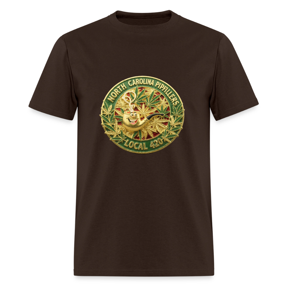NORTH CAROLINA  PIPEFILLERS LOCAL 420 Men's T-Shirt - brown