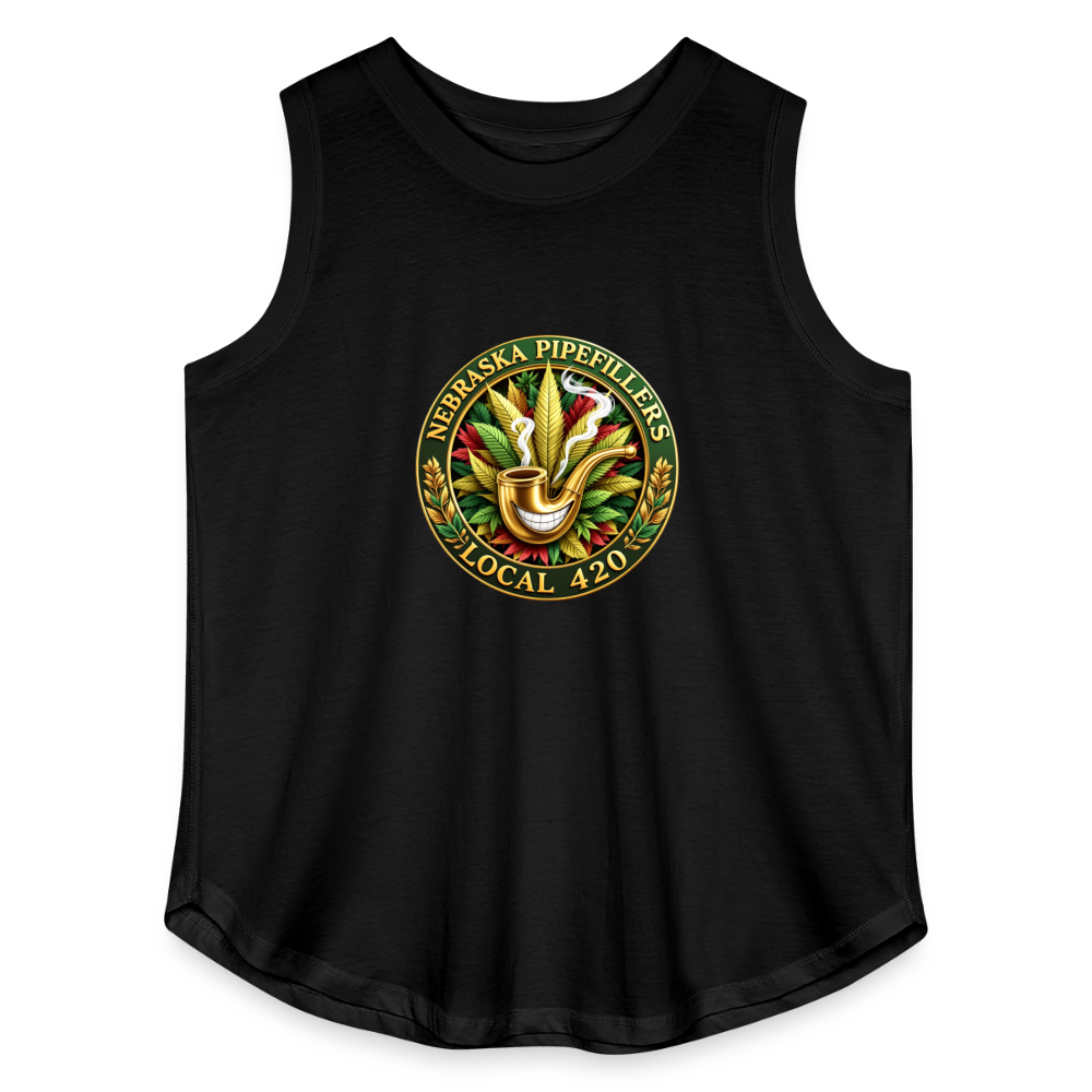 NEBRASKA PIPEFILLERS LOCAL 420 Women's Curvy Relaxed Tank Top - black