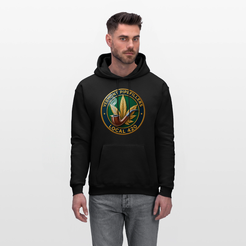 VERMONT PIPEFILLERS LOCAL 420 2 EMBLEM Men's Hoodie - black