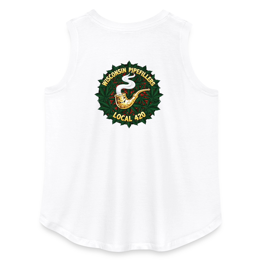 WISCONSIN PIPEFILLERS LOCAL 420 Women's Curvy Relaxed Tank Top - white