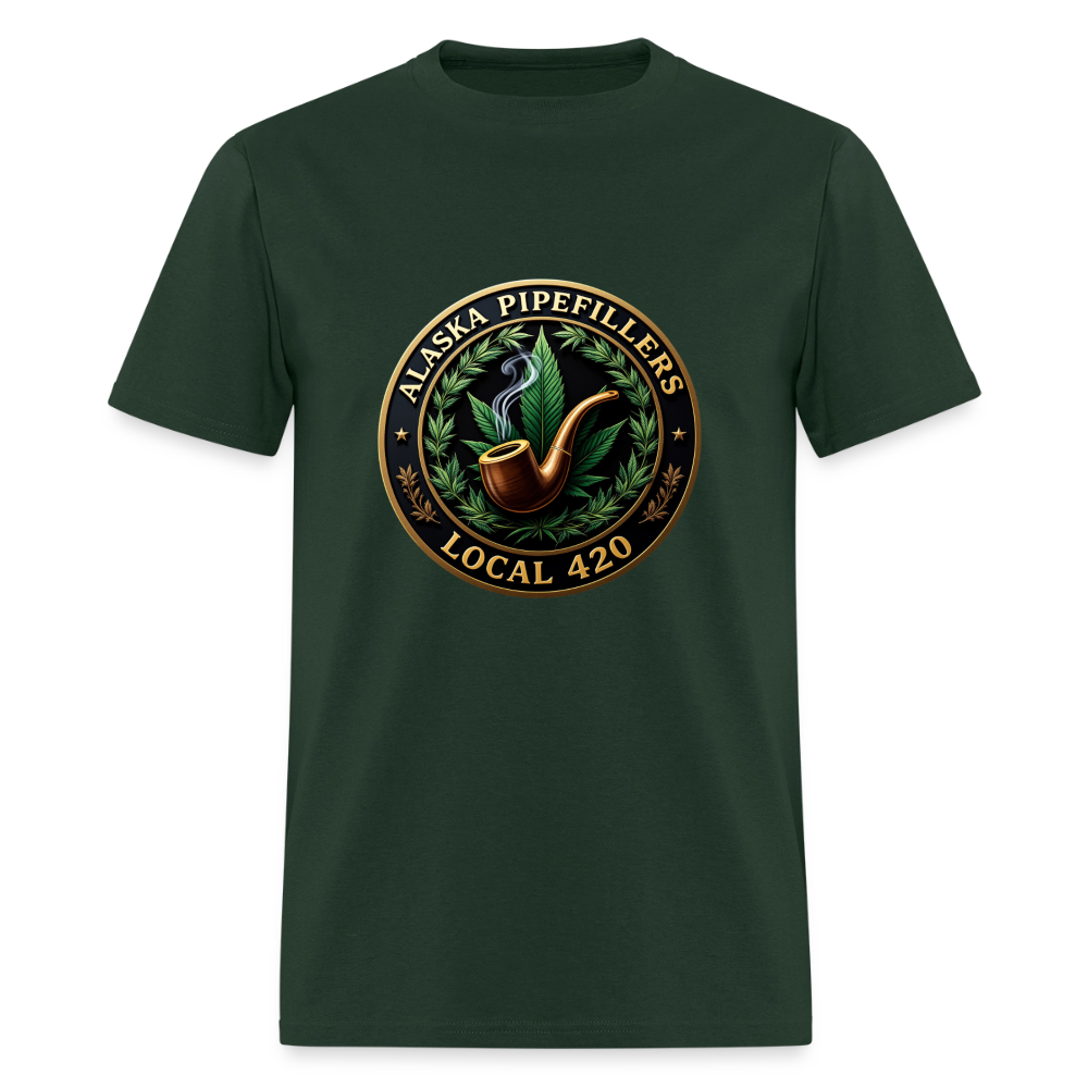 ALASKA PIPEFILLERS LOCAL 420 F/B DESIGN Men's T-Shirt - forest green