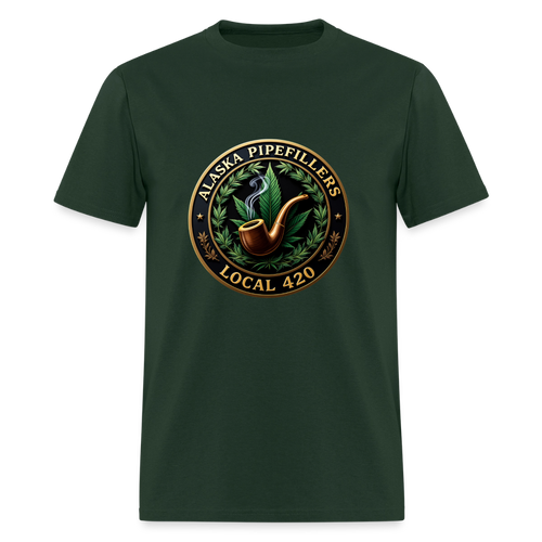 ALASKA PIPEFILLERS LOCAL 420 F/B DESIGN Men's T-Shirt - forest green