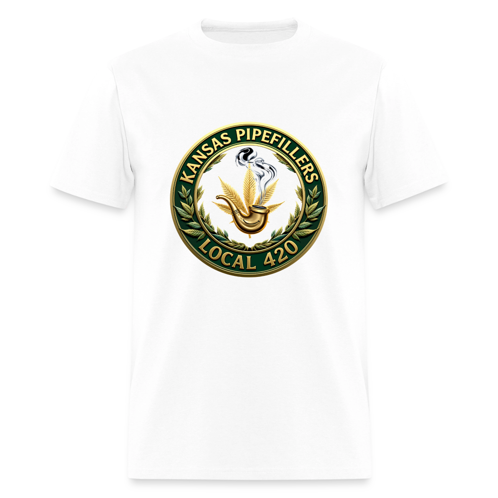KANSAS PIPEFILLERS LOCAL 420 F/B DESIGNS Men's T-Shirt - white
