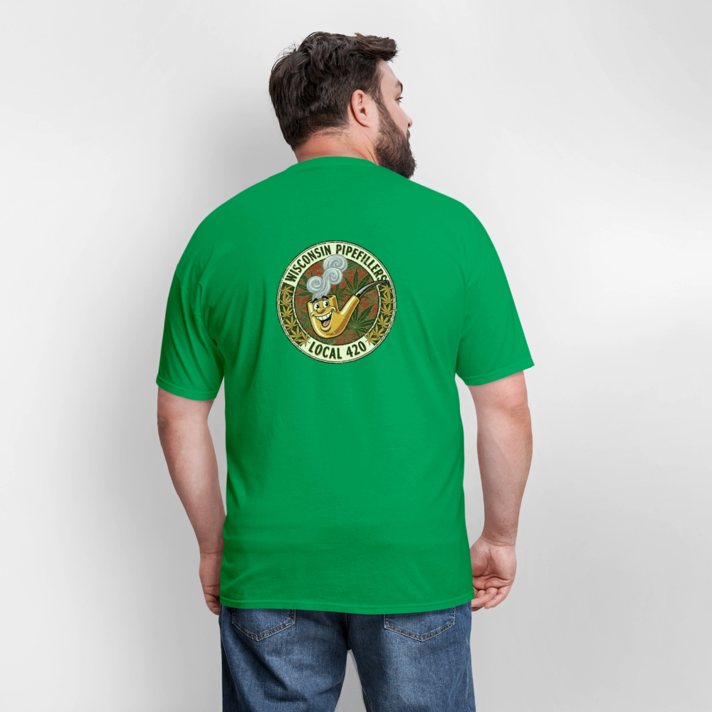 WISCONSIN PIPEFILLERS LOCL 420 F/B DESIGN Men's T-Shirt - bright green