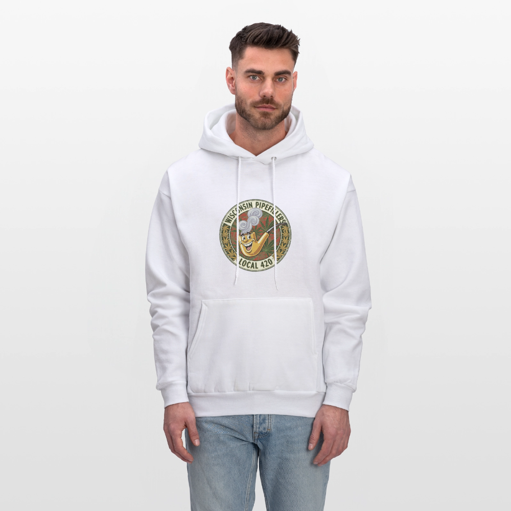 WISCONSIN PIPEFILLERS LOCL 420 Men's Hoodie - white