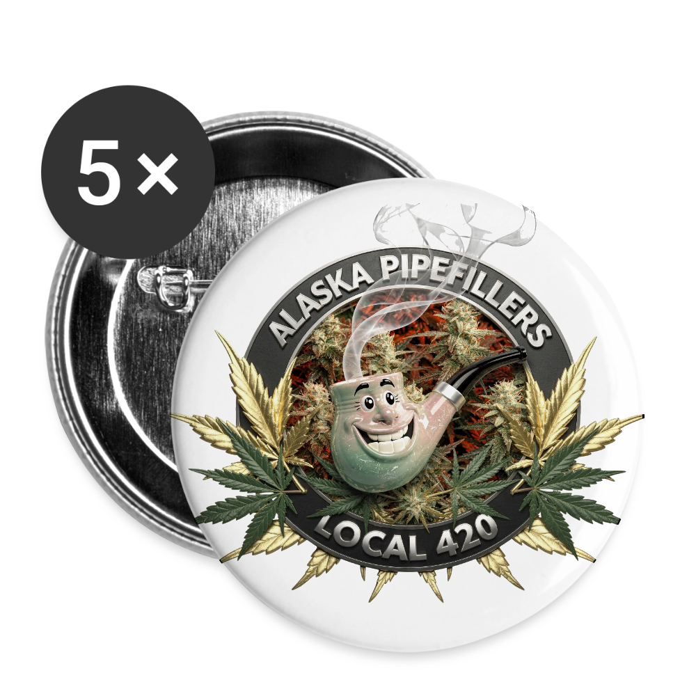 ALASKA  PIPEFILLERS LOCAL 420 Union Buttons small 1'' (5-pack) - white