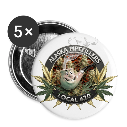 ALASKA  PIPEFILLERS LOCAL 420 Union Buttons small 1'' (5-pack) - white
