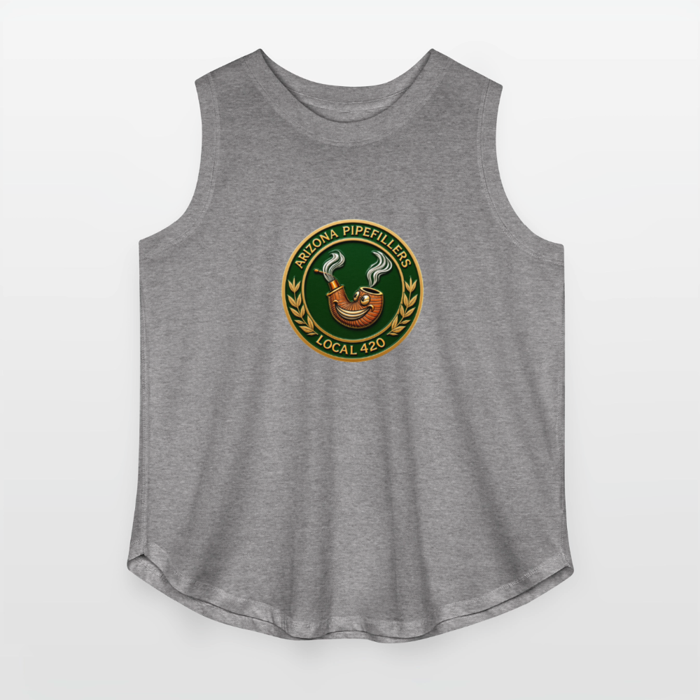 ARIZONIA PIPEFILLERS LOCAL 420 Women's Curvy Relaxed Tank Top - granite heather 