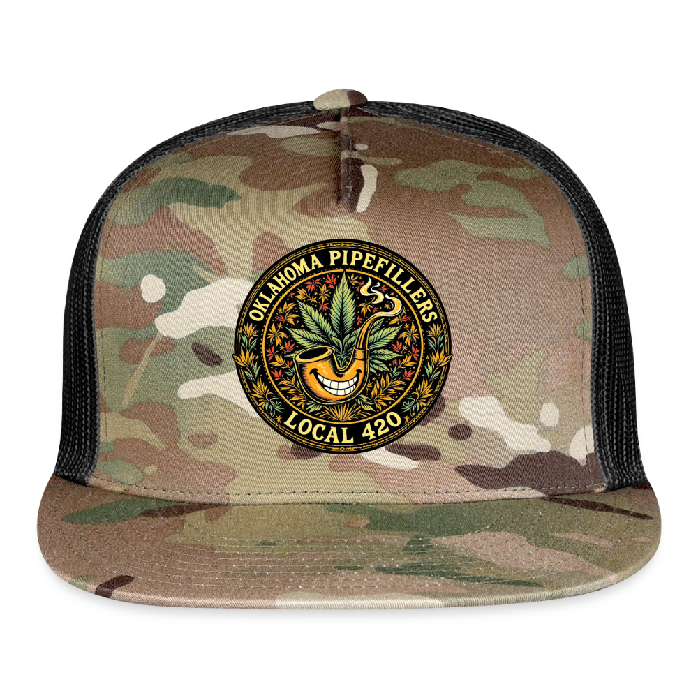 OKLAHOMA PIPEFILLERS LOCAL 420 CAMO Trucker Hat - MultiCam\black