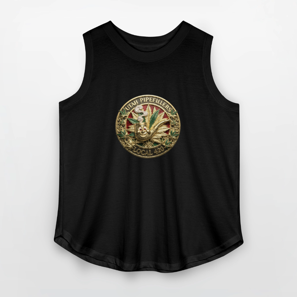 UTAH PIPEFILLERS LOCAL 420 F/B DESIGN Women's Curvy Relaxed Tank Top - black