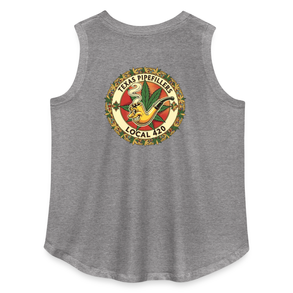 TEXAS PIPEFILLERS LOCAL 420 F/B DESIGN Women's Curvy Relaxed Tank Top - granite heather 