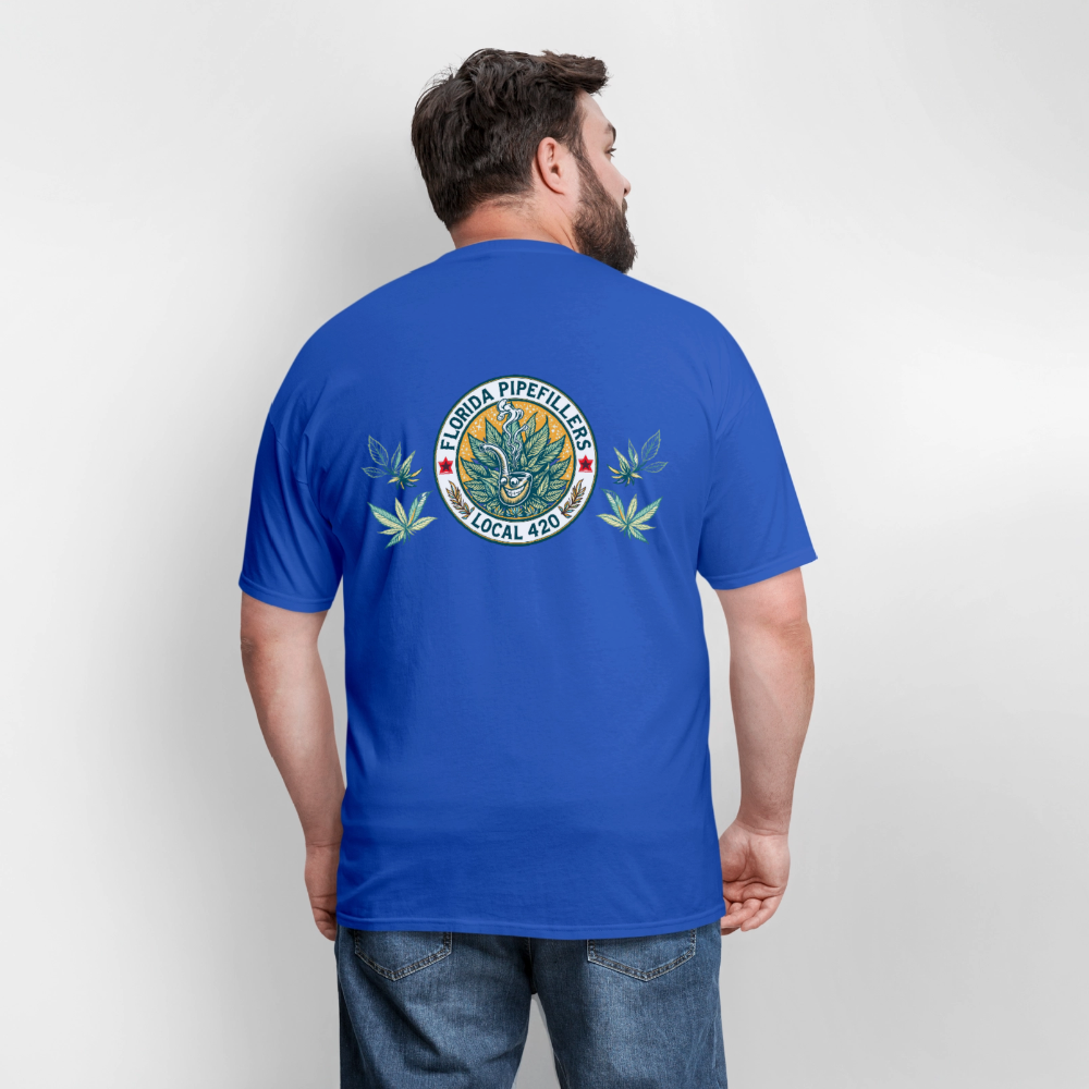 FLORIDA PIPEFILLERS LOCAL 420 F/B DESIGN Men's T-Shirt - royal blue