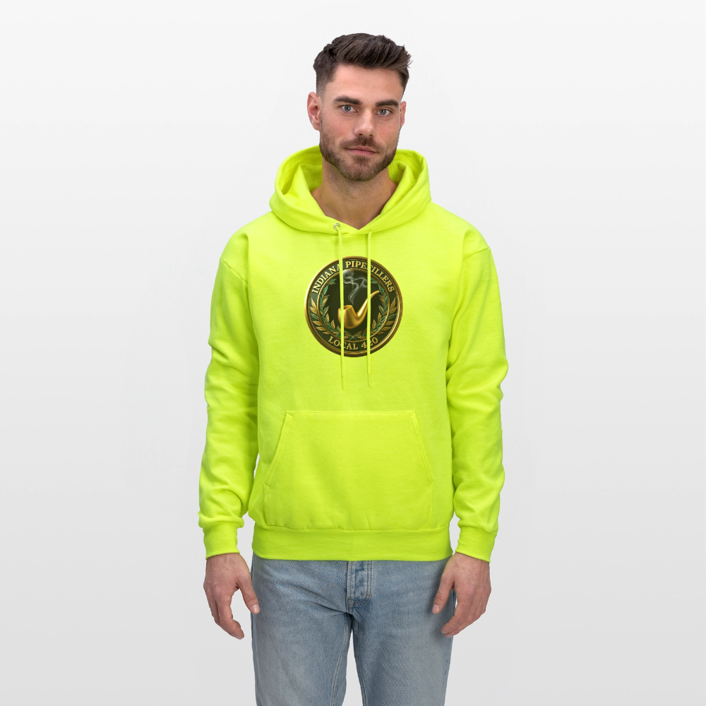 INDIANA PIPEFILLERS LOCAL 420 F/B DESIGN Men's Hoodie - safety green