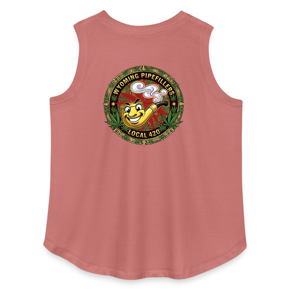 WYOMING PIPEFILLERS LOCAL 420 F/B DESIGN Women's Curvy Relaxed Tank Top - mauve