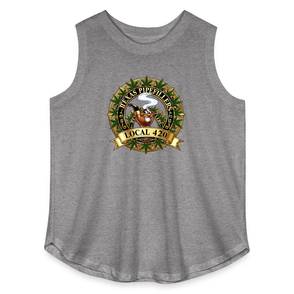 TEXAS PIPEFILLERS LOCAL 420 F/B DESIGN Women's Curvy Relaxed Tank Top - granite heather 