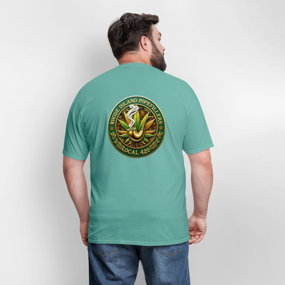 RHODE ISLAND PIPEFILLERS LOCAL 420 F/B DESIGNS Men's T-Shirt - aquatic