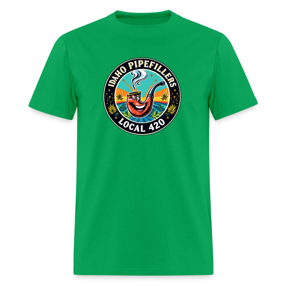 IDAHO PIPEFILLERS LOCAL 420 F/B DESIGN Men's T-Shirt - bright green
