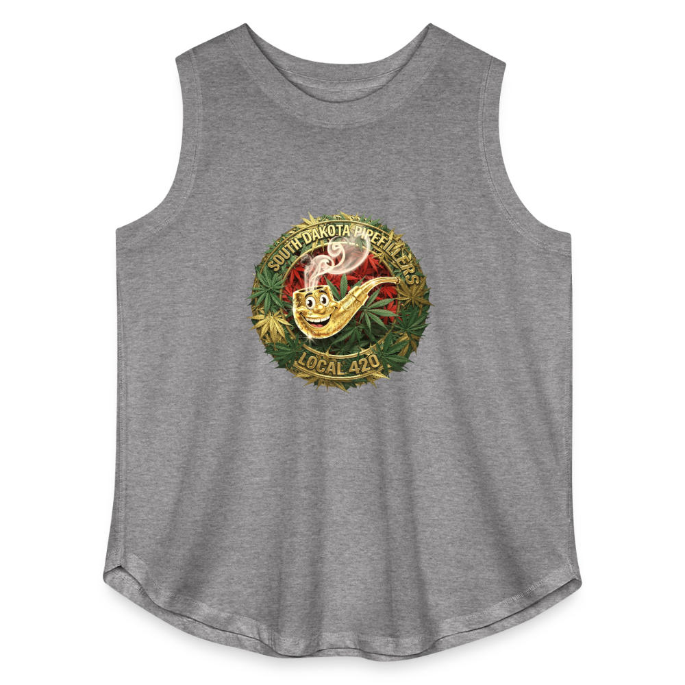 SOUTH DAKOTA PIPEFILLERS LOCAL 420 Women's Curvy Relaxed Tank Top - granite heather 