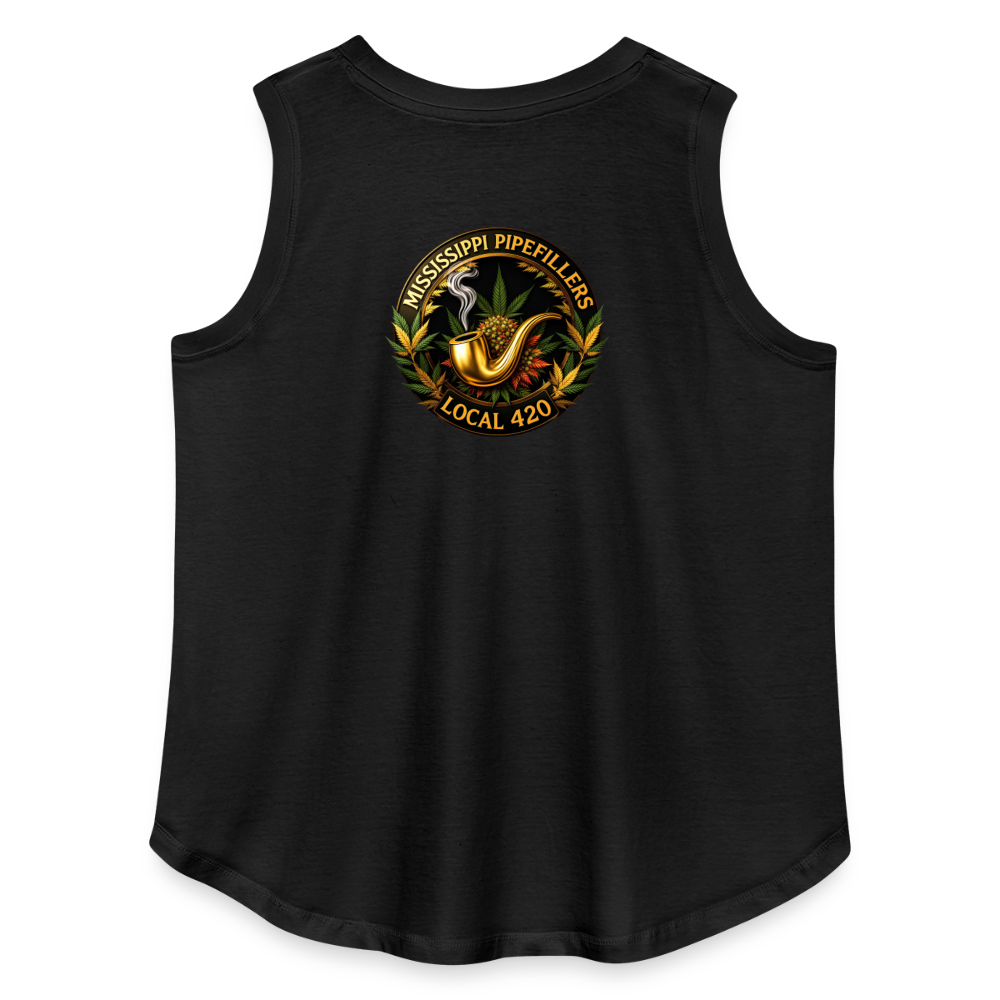 MISSISSIPPI PIPEFILLERS LOCAL 420 Women's Curvy Relaxed Tank Top - black