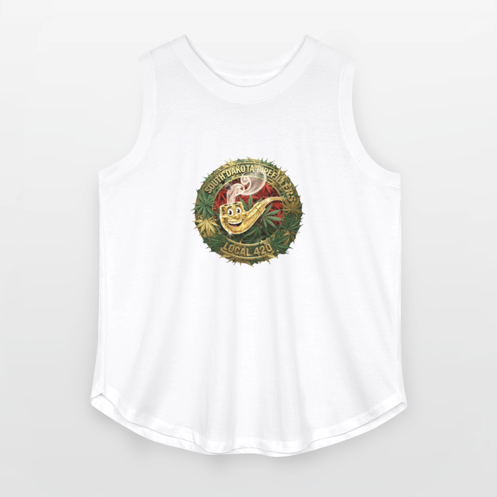 SOUTH DAKOTA PIPEFILLERS LOCAL 420 Women's Curvy Relaxed Tank Top - white
