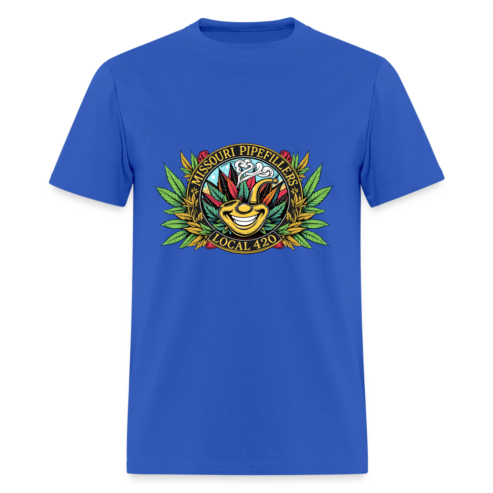 MISSOURI PIPEFILLERS LOCAL 420  F/B DESIGNS  Men's T-Shirt - royal blue
