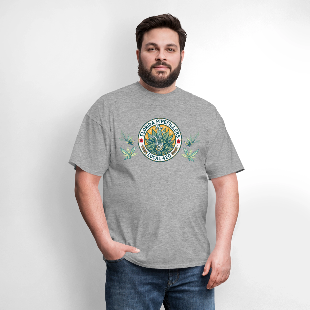FLORIDA PIPEFILLERS LOCAL 420 Men's T-Shirt - heather gray