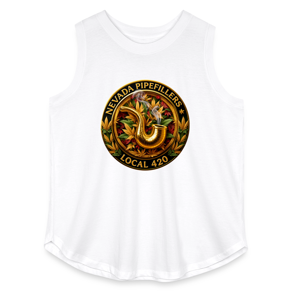 NEVADA PIPEFILLERS LOCAL 420  F/B DESIGN Women's Curvy Relaxed Tank Top - white