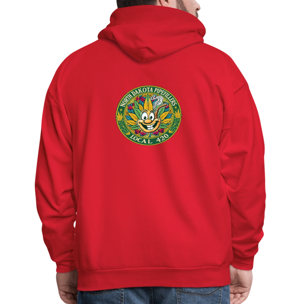 NORTH DAKOTA PIPEFILLERS LOCAL 420 F/B 2 DESIGNS Men's Hoodie - red