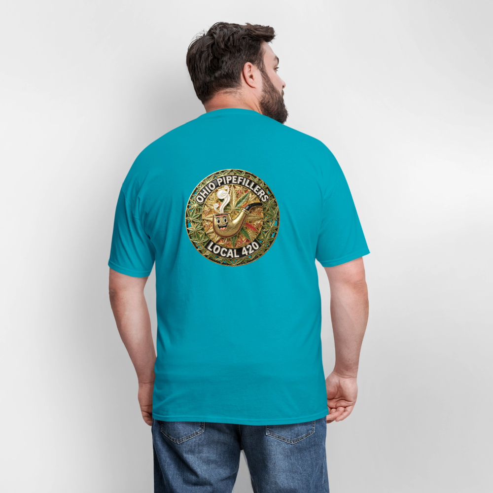 OHIO PIPEFILLERS LOCAL 420  F/B DESIGNS Men's T-Shirt - turquoise