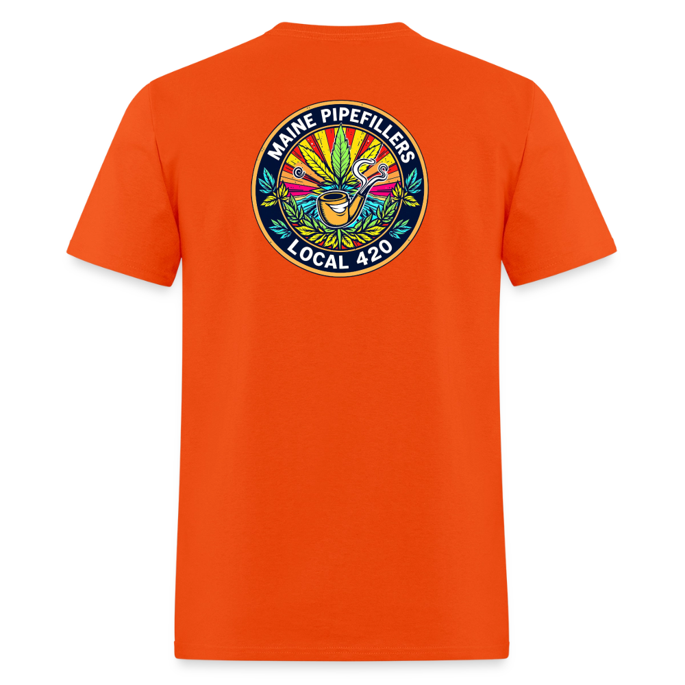 MAINE PIPEFILLERS LOCAL 420 2 EMBLEM Men's T-Shirt - orange