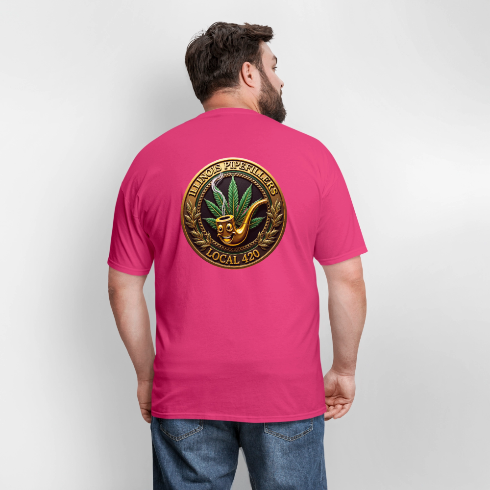 ILLINOIS PIPEFILLERS LOCAL 420 F/B DESIGN Men's T-Shirt - fuchsia
