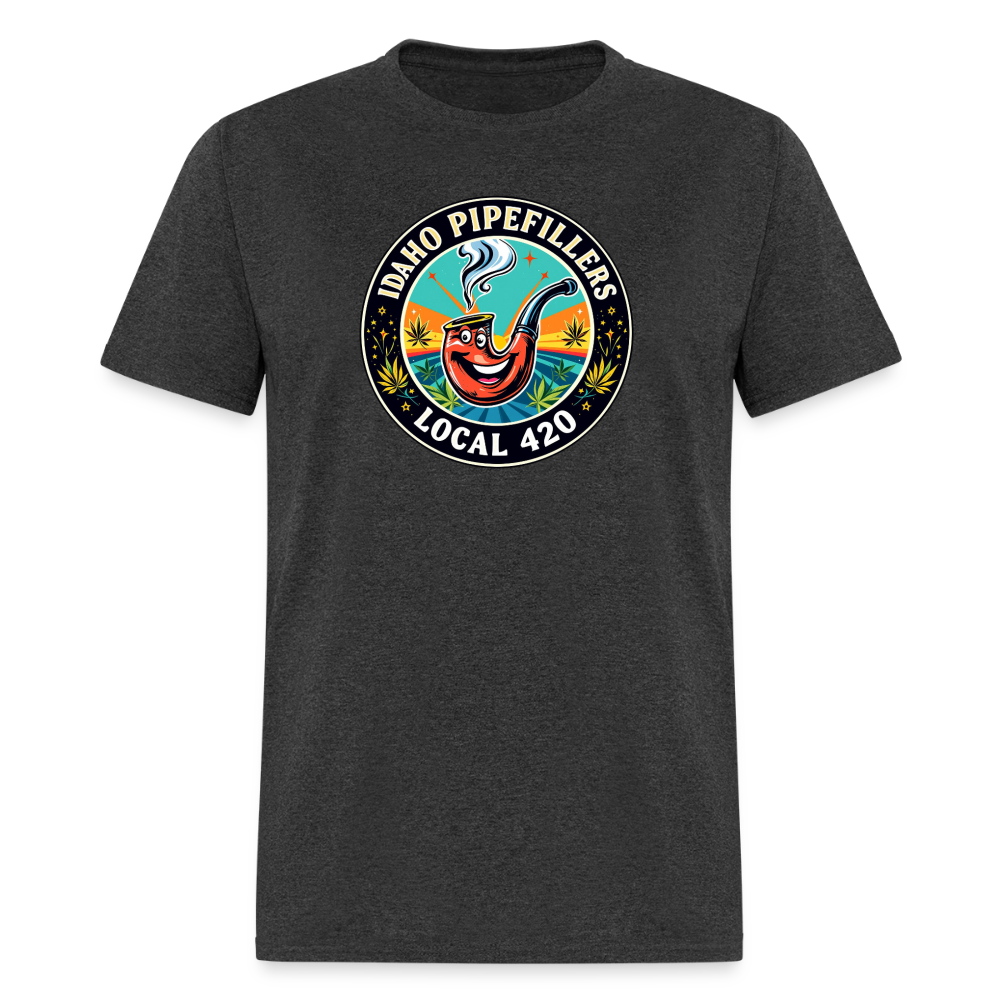 IDAHO PIPEFILLERS LOCAL 420 F/B DESIGN Men's T-Shirt - heather black