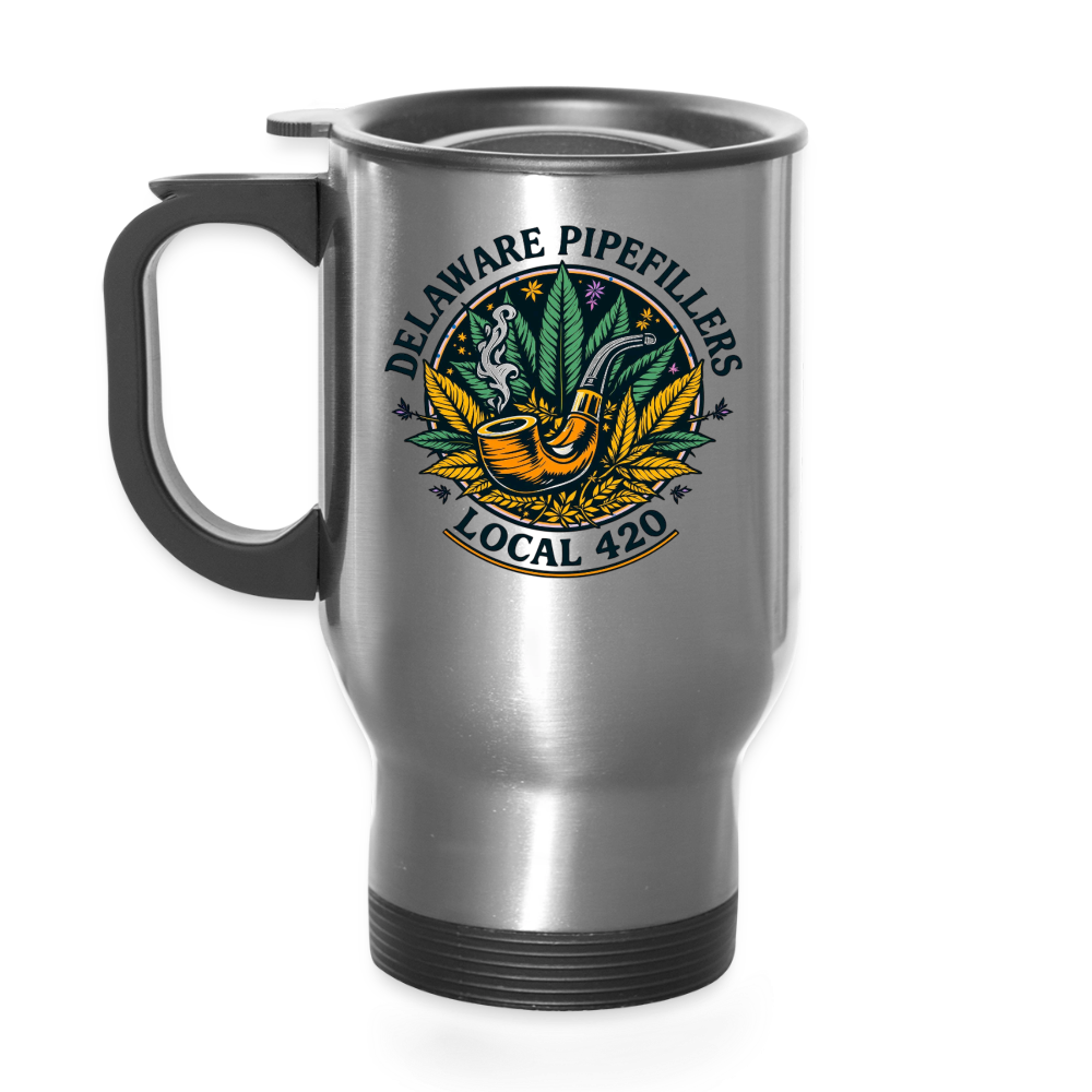 DELAWARE PIPEFILLERS LOCAL 420 14oz Stainless Steel Travel  Mug - silver